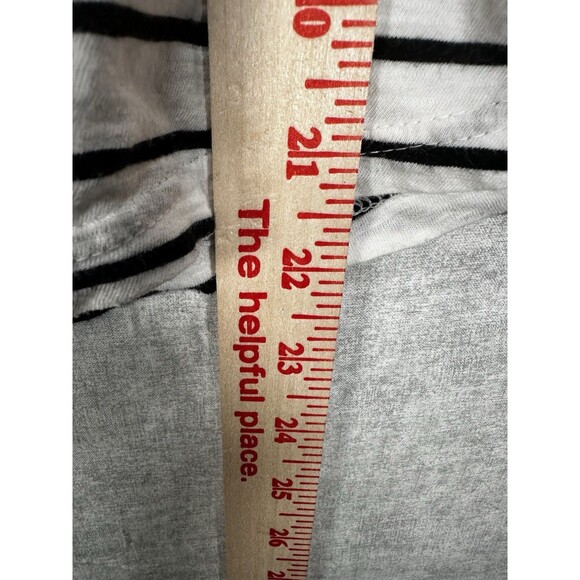 Hinge Women's Small Top Short Sleeve Scoop Neck Lace Sleeves Navy/White Striped - Picture 5 of 6